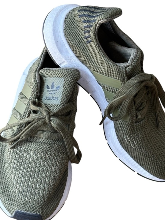 adidas Shoes - Adidas Olive Knit Running Sneakers - White Sole